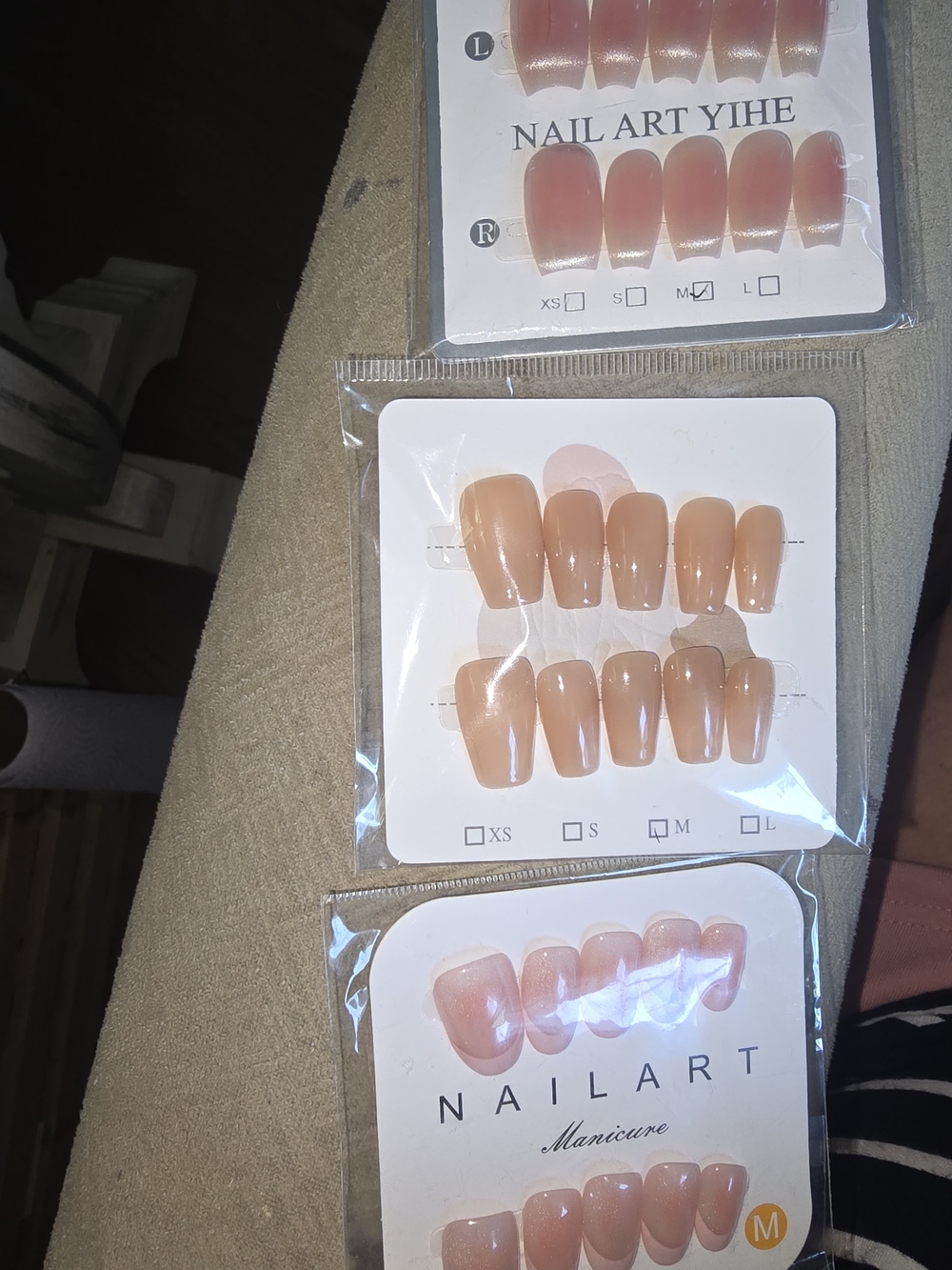 NAILA Press-On Nail Sets in Nude, Peach and Blush Pink